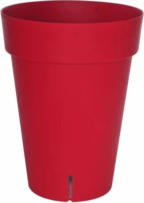 Image de Pot de fleurs à réserve d'eau Hydrosystem Loft Haut Rond D39cm - H52cm - 37L - Rouge - Fabrication Française