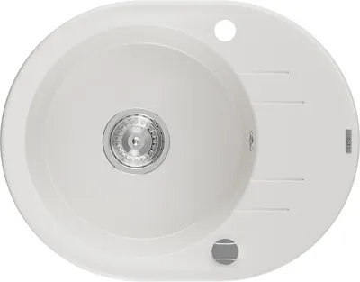 Produktbild von Mexen Kevin Granitspüle mit einem Becken und einer Abtropffläche 586 x 458 mm, Weiß, Siphon chrom - 6517581005-20