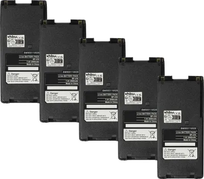 Produktbild von vhbw 5x Akku Ersatz für Icom BP-211N, BP-211, BP-210N, BP-210, BP-209N, BP-209 für Funkgerät, Walkie Talkie (2000 mAh, 7,4 V, Li-Ion) + Gürtelclip
