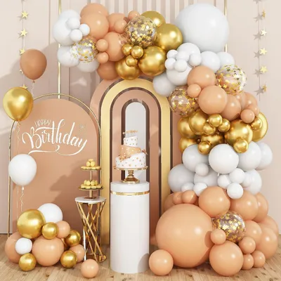 Zdjęcie produktu dla Balony Urodzinowe 102 szt. - Zestaw Dekoracyjny na Ściankę Zdjęciową