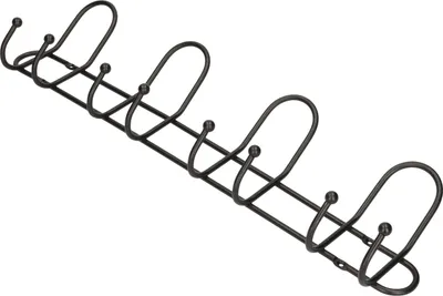 Produktbild von Wandgarderobe - 8 Haken - schwarz - Aluminium - 13 x 53,5 cm