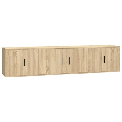 Produktbild von vidaXL 3-tlg. TV-Schrank-Set Sonoma-Eiche Holzwerkstoff