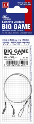 Obrázek produktu pro Dragon Wire 1x7 Big Game spinning leader 2 kusy stříbrný PDF-.51-430