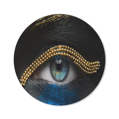 Produktbild von MuchoWow® Mauspad Mousepad Frau - Augen - Make-up - Luxus - Gold 20x20 cm - Mousepads - Maus Mat - Pad - Mausunterlage - Schreibtischmatte