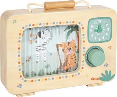 Produktbild von small foot Spieluhr Fernseher „Safari“, Musikspielzeug, Holz, ab 24 Monate, 12735