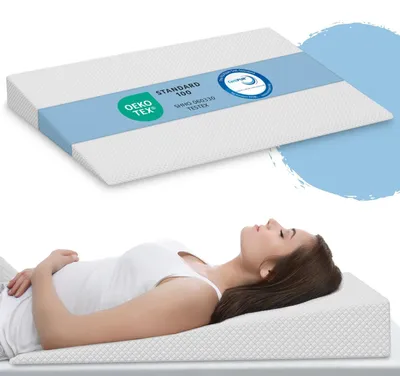 Zdjęcie produktu dla Poduszka klinowa do łóżka - Pianka wiskoelastyczna - 140 x 100 cm - Podwyższenie materaca