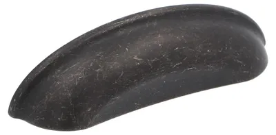 Produktbild von Griff für Möbel aus Zinklegierung, Lochabstand 96 mm, Vintage-Design, schwarzes Metall, Set mit 6 Stück