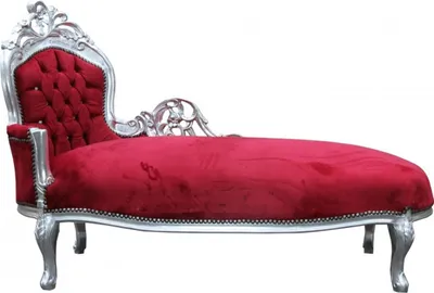 Zdjęcie produktu dla Casa Padrino Barokowy szezlong "King" Bordeaux Czerwony /Srebrny z błyszczącymi kamieniami Bling Bling