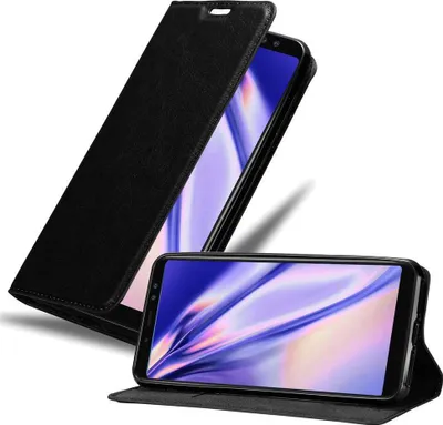Immagine prodotto di Cadorabo cover per Samsung Galaxy A8 2018 cover protettiva in nero custodia per cellulare cover chiusura magnetica
