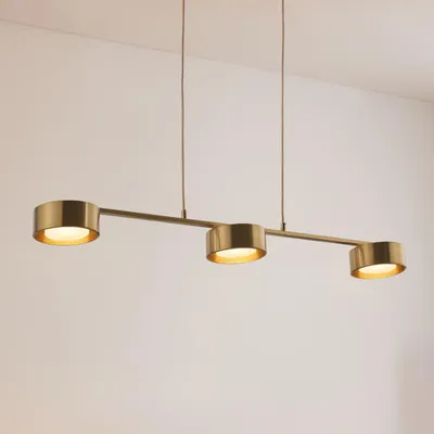 Produktbild von Dreifache Pendelleuchte aus Messingmetall mit 3 LED-Spots - Prins