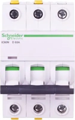 Image de Disjoncteur de protection de ligne iC60N-D63-3 D 63A 3 pôles