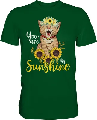 Produktbild von Katzenliebhaber Sonnenblumen Shirt Gärtner Katzen Geschenk Garten – Bottle Green / 3XL