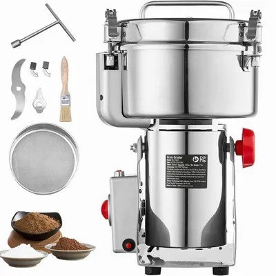 Image de Moulin à céréales électrique 3400W - Moulin à maïs haute performance 2500g - Moulin à épices pour la maison - Robot de cuisine professionnel pour les céréales et les épices