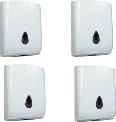 Produktbild von 4 PlastiQline Papierhandtuchspender MIDI - Kunststoff - weiß - Handtuchspender