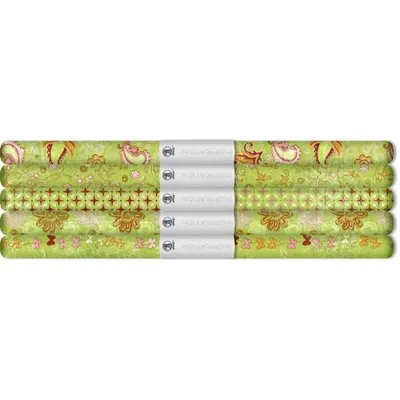 Produktbild von Transparentpapier Rolle 115g/qm 50x61cm Paradiso grün 5 Motive sortiert VE=5 Stück