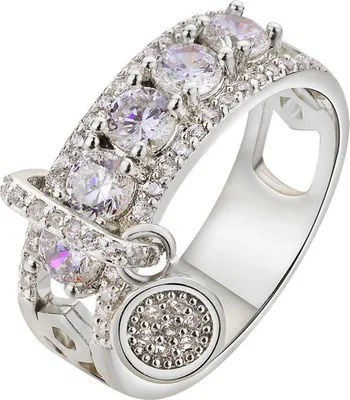 Produktbild von Eleganter Damen-Ring mit Strass-Intarsien, Hochzeit, Verlobung, Jahrestag, Schmuck-Silber,US 8