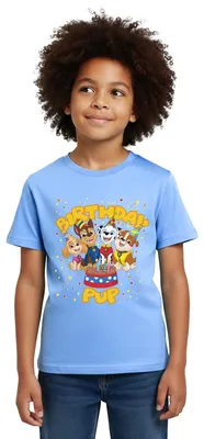 Produktbild von Spreadshirt Paw Patrol 'Birthday Pup' Geburtstags-Design Kinder T-Shirt, 110/116 (5-6 Jahre), Himmelblau