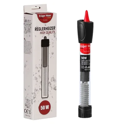 Immagine prodotto di riscaldatore con termostato per acquario, Kruger Meier Reglerheizer 50W, impermeabile, per acquari d’acqua dolce e marina