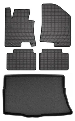 Produktbild von Gummimatten + Kofferraumwanne für Hyundai i30 II 2011-2017 (Schrägheck) – Schwarz, passgenau – Wielganizator SolidPRO