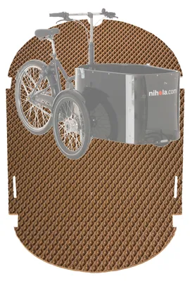 Produktbild von EVA Drive Schutzmatte für Nihola Family Gen 2 in Braun - passgenaue, rutschfeste Bodenmatte für Lastenrad