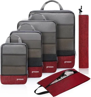 Produktbild von Famanu Kompressionspackwürfel mit Reisetasche und Wäschebeutel - erweiterbare Kofferorganizer