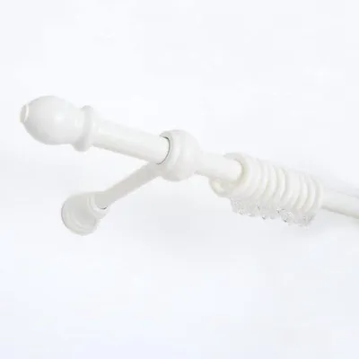 Image de Tringle à rideaux en bois - Tringle à rideaux - Décoration de fenêtre - Avec anneaux - 160 cm - Teinte bois