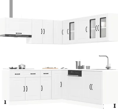 Produktbild von 11-tlg. Küchenschrank-Set Kalmar Weiß Holzwerkstoff