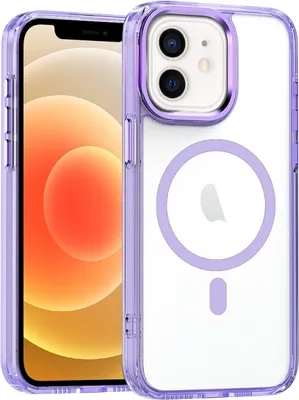 Produktbild von Für iPhone 12 MagSafe Magnetic Clear Phone Case (Purple)