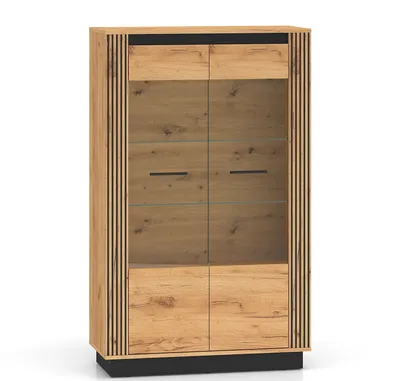 Produktbild von Glasvitrine URSO 05 zweitürige Vitrine Wohnzimmer Esszimmer Lamellenoptik