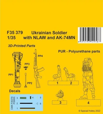 Produktbild von CMK Ukranian Soldier with NLAW and AK-74MN 1:35