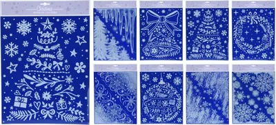 Image de Décoration de fenêtre de Noël 42x30cm mélange de motifs