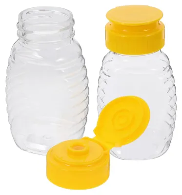 Produktbild von Nachfüllbare Honigspenderflasche - Auslaufsicheres Quetschdesign - Für Honig Gewürze Ketchup und Senf - 2 Stück Kunststoff