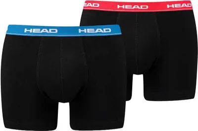 Produktbild von HEAD Herren Boxershort, 2er Pack - Baumwoll Stretch, Basic, einfarbig Rot/Blau M