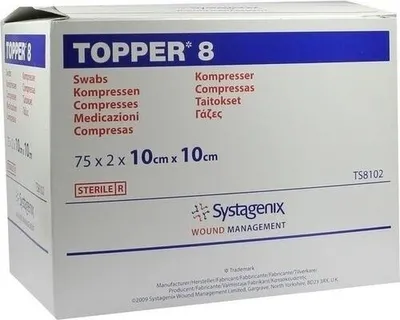 Image de Topper 8 compresse 10x10 cm stérile 75X2 pc