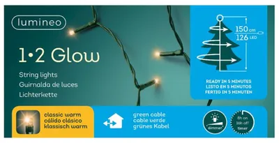 Produktbild von Lumineo LED Weihnachtsbeleuchtung 1-2-glow 150cm warmweiß Baumlichter