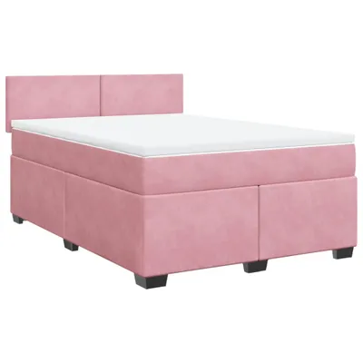 Produktbild von Boxspringbett mit Matratze Rosa 160x200 cm Samt