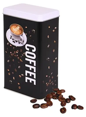 Produktbild von Kaffeedose/aufbewahrungsdose - schwarz - Kaffeedruck - 800 ml cm - rechteckig