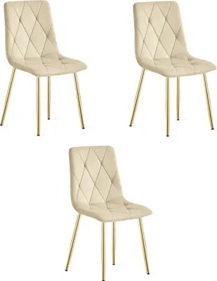 Immagine prodotto di Sedia LIBRA - velluto beige chiaro / gambe color oro x 3