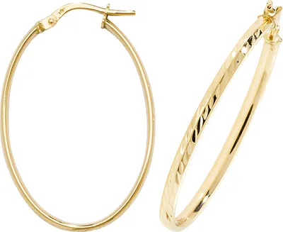 Image de Boucles d'Oreilles Créoles Femme Or 375/1000 - 30mm; TRS16098MM30
