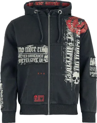 Produktbild von Rock Rebel by EMP Herren graue Kapuzenjacke mit Kapuze M