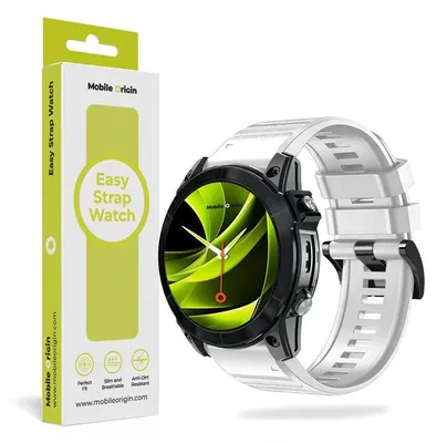 Obrázek produktu pro Mobile Origin MO-ESS-26-WHT, Pásek, Chytré hodinky, Bílá, Garmin, Garmin Fenix 6X - Pro Solar Edition Garmin Fenix 6X - Pro and Sapphire Editions Garmin Fenix 5X..., Silikon