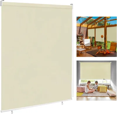 Produktbild von ACXIN vonkajšia roleta balkónová vertikálna markíza roleta tieniaca súkromie vonkajšia roleta ochrana proti slnku ochrana proti UV žiareniu (180 x 240 cm, béžová)
