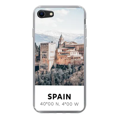 Produktbild von MuchoWow® Handyhülle Schutzhülle Hülle für iPhone 8 Spanien - Schloss - Vintage - Sommer Silikon Softcase Handy Hülle - Schutzhaube
