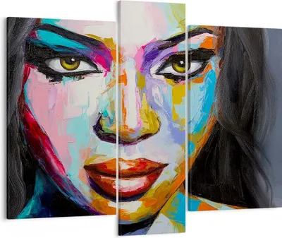 Produktbild von Bild auf Leinwand - Leinwandbild - Mädchen Gesicht - 95x80cm - Wand Bild - Wanddeko - Wandbilder - Leinwanddruck - Bilder - Kunstdruck - Wanddekoration - Leinwand bilder - Wandkunst - CB95x80-3447