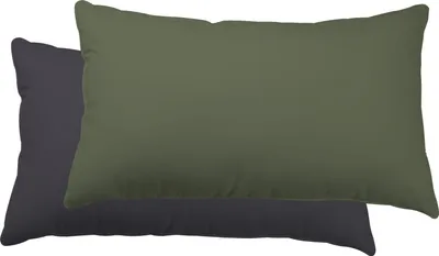Produktbild von 2er Set Kissenbezug Kissenhülle Kopfkissenbezug 40x80cm grau khaki Mikrofaser