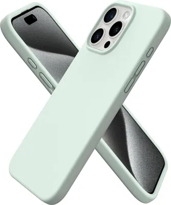 Produktbild von iPhone 15 Pro Max Hülle Silikon 6,7 Zoll Flüssig Silikon Hellgrün