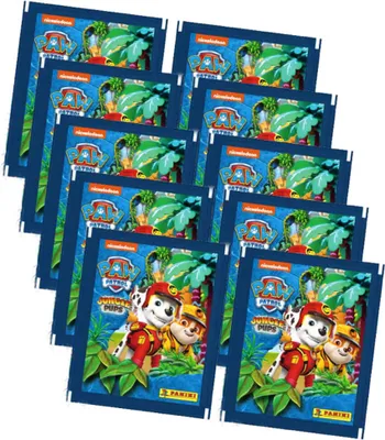 Produktbild von Panini Paw Patrol Sticker Serie 10 - Jungle Pups (2024) - 10 Tüten Sammelsticker