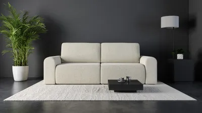 Produktbild von AX LIVING Modern Schlafsofa Otterton 250 cm Beige Creme mit Bettkasten