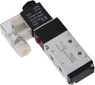Obrázek produktu pro 2 polohový 5cestný pneumatický elektromagnetický ventil Náhrada elektromagnetického ventilu 4V210 08 AC220V z hliníkové slitiny odolný proti opotřebení