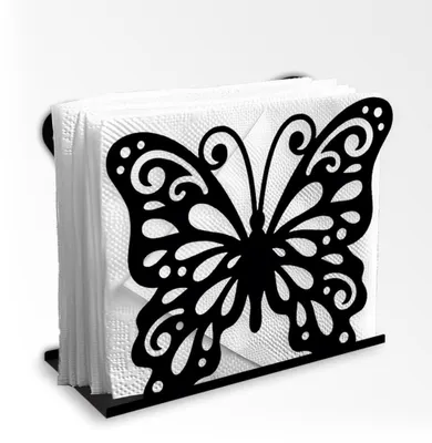 Metall-Serviettenhalter, schwarz, 13,5x11,2x5 cm, für Tisch